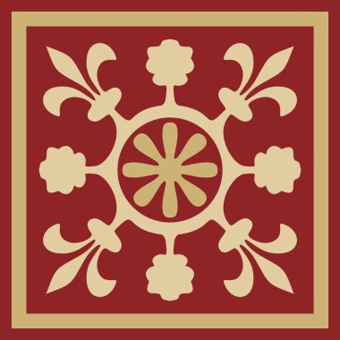 Vektör altın ve kırmızı antik Roma süsü elementleri. Kalıpların klasik Avrupa parçaları. Lili ve Krovn