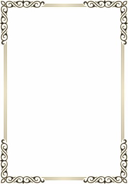 Siyah ulusal süslemeli Kazak altın taşıyıcısı, Türk halkının etnik desenli. Göçebelerin çizimi. Yurt dekorasyonu. Çerçeve, sayfanın vignette