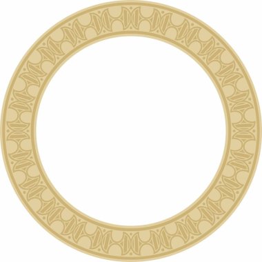 Avrupa altın süsü etrafında vektör. Sonsuz düzen, çember, Orta Çağ 'ın yüzüğü. Diriliş sınırı. Sarayların ve kiliselerin dekorasyonları