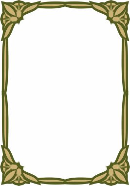 Klasik Yunan yeşil ve altın kare süsü. Vektör deseni, antik Yunan dikdörtgeni. Avrupa sınırı