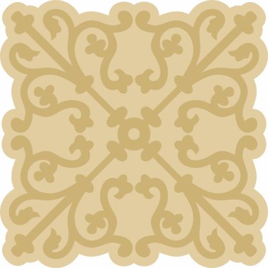 Vektör altın gotik süs. Ortaçağ Avrupa sanatı. Katolik katedrallerinin geleneksel kalıpları