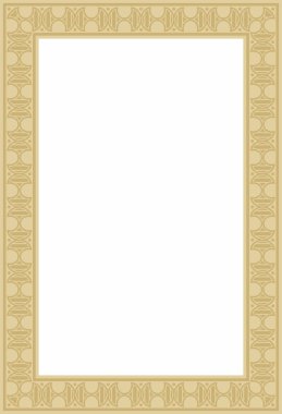 Vektör karesi Avrupa altın süsü. Dikdörtgen desen, çember, Orta Çağ yüzüğü. Diriliş sınırı. Sarayların ve kiliselerin dekorasyonları