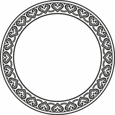 Siyah tek renkli Çin çemberi, halka, çerçeve. Doğulu insanların, Kore 'nin, Tayvan' ın, Çin 'in, Hong Kong' un, Endonesi 'nin,