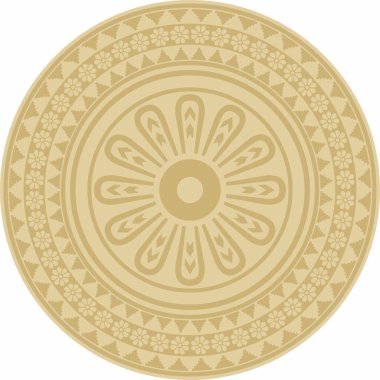 Asurlu altın süslemesi. Çember, sınır, Mezopatamya çerçevesi. Şablon, kadim doğunun yüzüğü.