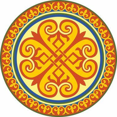 Renkli vektör, klasik Bizans süsü. Çember, halka, sınır, Antik Yunan, Doğu Roma İmparatorluğu çerçevesi. Rus Ortodoks Kilisesi Dekorasyonu