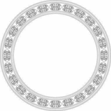 Avrupai siyah ana hatlı süs. Sonsuz düzen, çember, Orta Çağ 'ın yüzüğü. Diriliş sınırı. Sarayların ve kiliselerin dekorasyonları