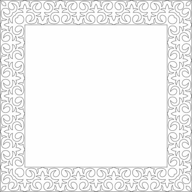 Siyah vektör, Kazak karesi ulusal süsü. Büyük Steppe 'deki insanların etnik kalıpları