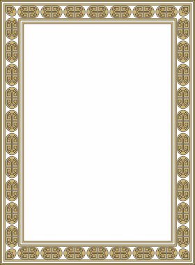 Vektör kare Avrupa altın ve siyah süs. Dikdörtgen desen, çember, Orta Çağ yüzüğü. Diriliş sınırı. Sarayların ve kiliselerin dekorasyonları