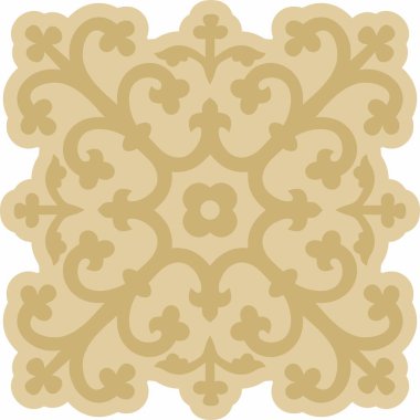 Vektör altın gotik süs. Ortaçağ Avrupa sanatı. Katolik katedrallerinin geleneksel kalıpları