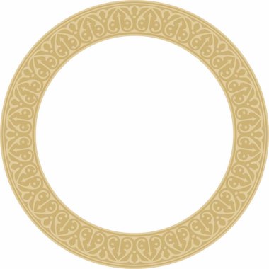 Vektör altın Arap ulusal süsü. Etnik çember, çerçeve, doğu halkası. Farsça resim