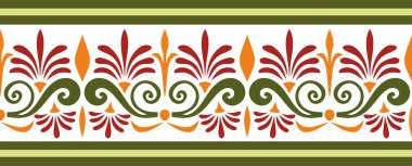 Klasik Yunan renksiz süslemesi. Antik Hellenslerin sonsuz şablonu. Avrupa sınırı