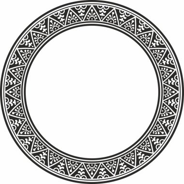 Siyah monokrom kenarı, çerçeve, Pompeii halkası. Çember Napoli süsü. Antik Roma Sanatı