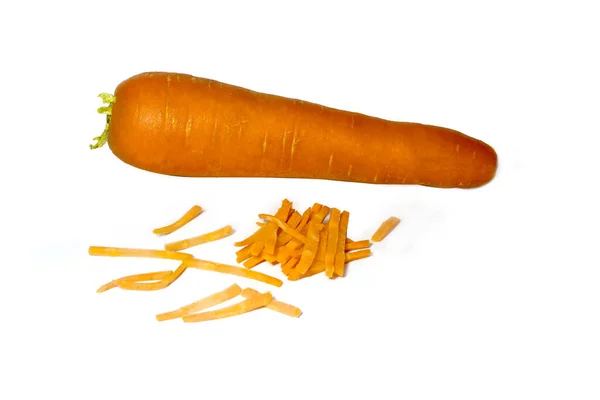 Karotte Vegan Isoliert Auf Weißem Hintergrund Köstliche Fruchtwurzelstöcke Vegetarische Diät — Stockfoto