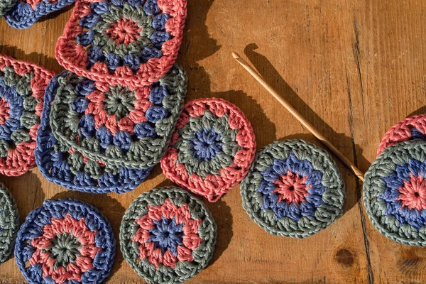 Vue Dessus Crochet Crochet Bois Est Ombre Dans Amongs Lumière — Photo