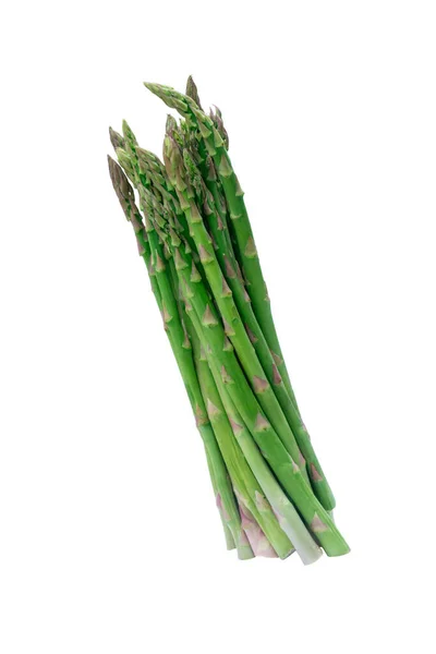 Stack Asparagus Standing Diagonally Isolated White Background Fresh Green Vegan — Stock Photo, Image