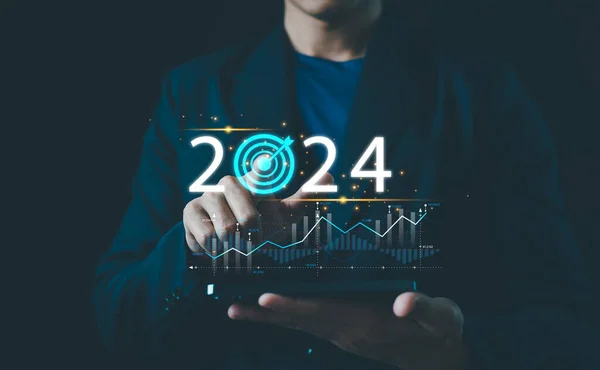 2024 new year, Market trends on 2024, Target and goal action plan for success growth, New business start up, increasing business, Challenge and business strategy, Business annual plan and development.