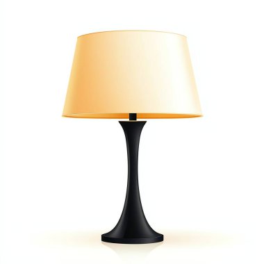 A stylish black lamp with a soft, warm shade, perfect for adding a touch of elegance and comfort to any living space or office. Enhances ambiance and provides cozy lighting. clipart