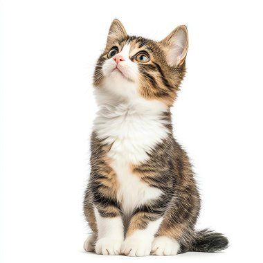 Cat, white isolate background clipart