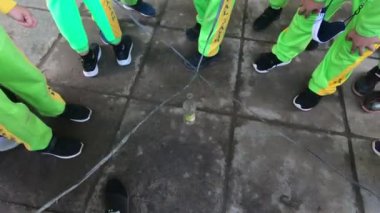 School children participate in a competition commemorating independence day. team competition. 4K video footage. South Kalimantan, Indonesia. August 18, 2022.