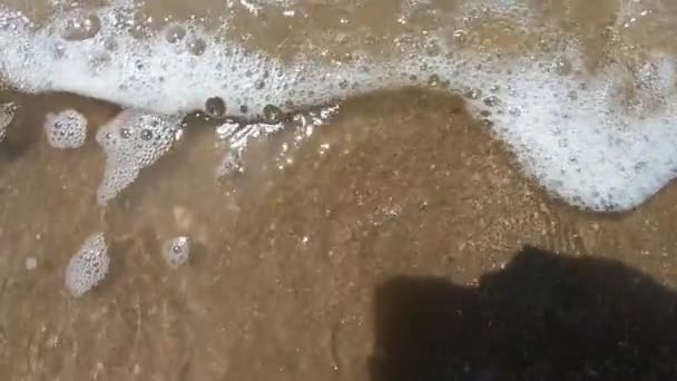 Agua Turbia Del Océano Agita Con Las Olas Movimiento Lento — Vídeos de Stock