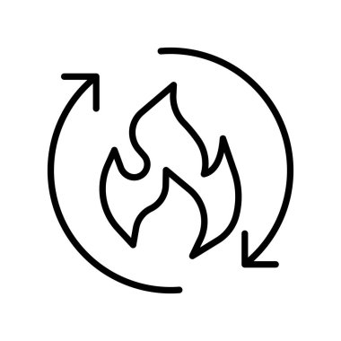 Ateş hattı ikonu. İtfaiye, yangın söndürme, ateşleme, güvenlik sistemi, su, itfaiyeci, itfaiye, kıvılcım. Olağanüstü hal kavramı. Neomorfizm tarzı. Vektör illüstrasyonu