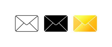 Mektup. Farklı stiller, renkler, e-posta, sohbet, e- posta, e- posta simgeleri. Vektör simgeleri.