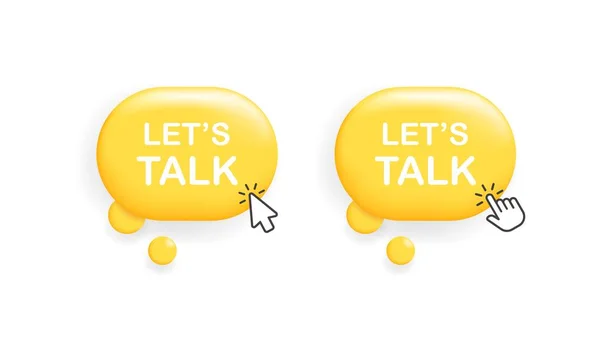 Μιλήσουμε Επίπεδο Κίτρινο Banner Μιλήσουμε Φούσκα Ομιλία Μιλήσουμε Εικονίδια Διανύσματος — Διανυσματικό Αρχείο