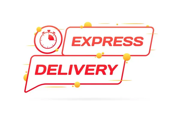 Express Delivery Flat Red Delivery Icon Express Delivery Vector Icon — Stock Vector