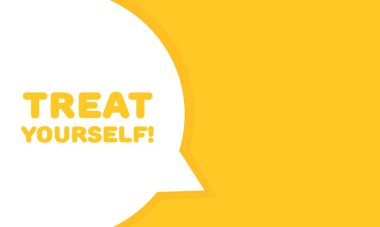 Kendine bir ikon al. Düz, sarı, kendine kıyak yap. Vektör simgesi