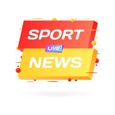 Spor haberleri ikonu. Düz, renkli, spor haberleri, spor haberleri. Vektör simgesi