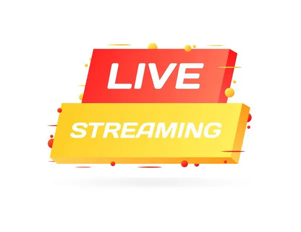 Live Streaming Ikon Platt Färg Strömmande Skylt Live Streaming Vektorikon — Stock vektor