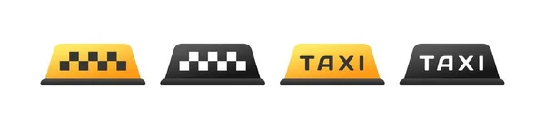 Taxi Symbole Verschiedene Stile Farben Taxischilder Taxisymbole Vektorsymbole — Stockvektor