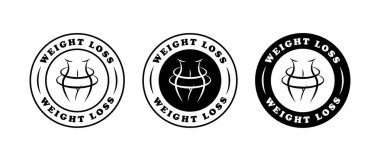 Kilo kaybı pulları. Doğrusal stil. Vektör simgeleri