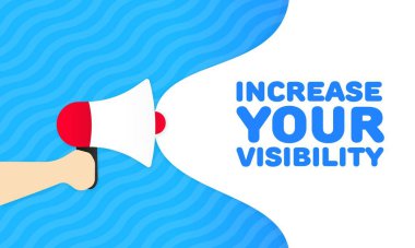 Görünürlük işaretini arttır. Düz stil. Vektör illüstrasyonu