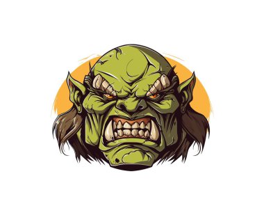 Canavar ikonu izole etti. Vektör illüstrasyonu