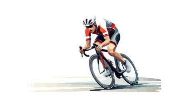 Yarış bisikletçisi vektörü yassı minimalist izole çizim