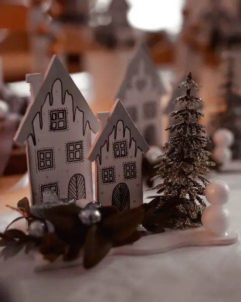 Çek Cumhuriyeti 'nin Ceska Trebova köyünde kış günü.