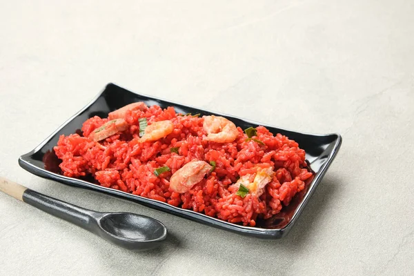 Nasi Goreng Merah Παραδοσιακό Φαγητό Από Makassar Ινδονησία Τηγανητό Ρύζι — Φωτογραφία Αρχείου