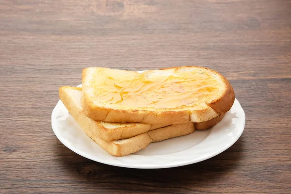 Roti Bakar Selai Srikaya Geroosterd Brioche Brood Met Kaya Jam — Stockfoto