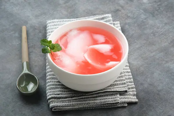 stock image Es Kelapa Muda or young coconut ice with syrup