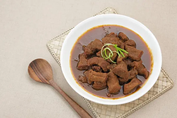 stock image Daging Kelem, made from beef, coconut milk and spices. Indonesian food