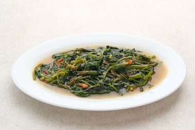 Ka Kangkung Belacan veya Kızarmış su ıspanağı, Endonezya yemeği