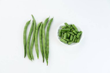 Buncis veya taze çiğ fasulye, baklagiller protein içerir, gıda hazırlığı