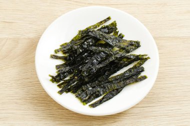 Sliced Seaweed, salted nori laver sheet clipart