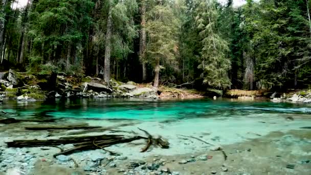 Фантастичний Пейзаж Альпійському Озері Бірюзовою Водою — стокове відео