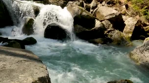 Krajobraz Alpejski Potoku Lodowcowym — Wideo stockowe