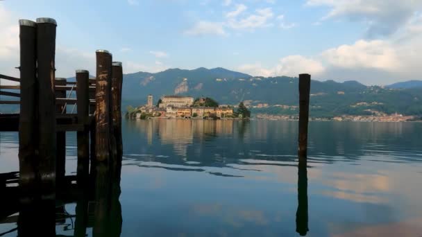 Ilha San Giulio Lago Orta Itália — Vídeo de Stock