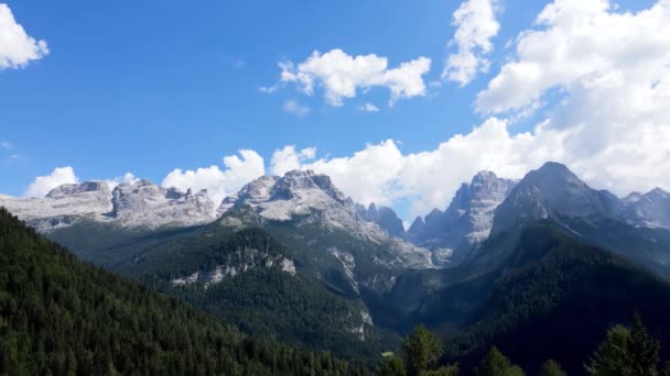 Aerial Drone Szuggesztív Alpesi Táj Dolomitok — Stock videók