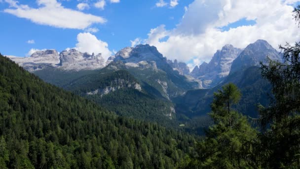 Drone Lotnicze Fantastyczny Pejzaż Alpejski Włoskich Dolomitach — Wideo stockowe