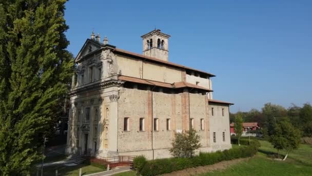 Воздушный Беспилотник Итальянские Пейзажи Памятниками Церквями — стоковое видео